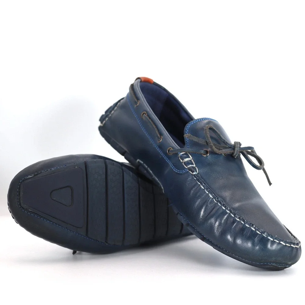 Cole Haan Zerogrand Loafers Mens 10.5 Navy Blue Leather Driving Shoes Casual
